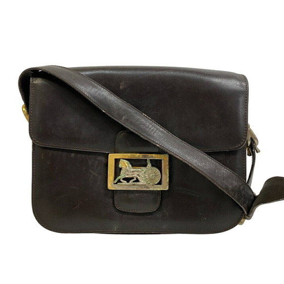 CELINE Carriage hardware shoulder bag brown - Picture 1 of 10